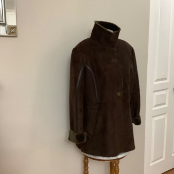 VIA SPIGA faux suede coat fur-lined Large - Picture 9 of 9